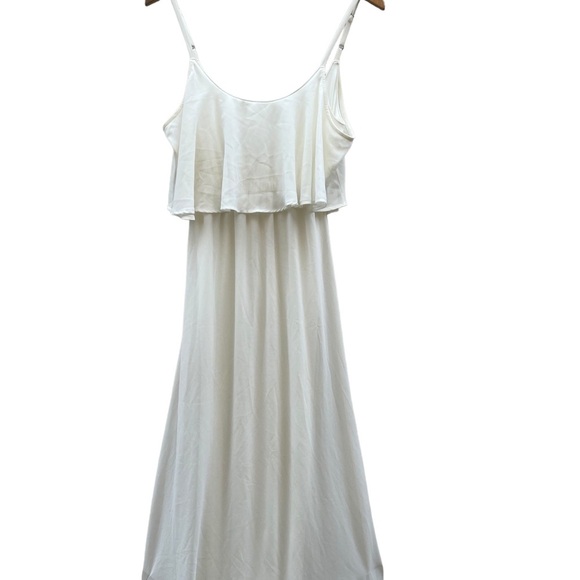 Show Me Your Mumu Caitlin Ruffle Maxi Dress Size Small White - Picture 9 of 10